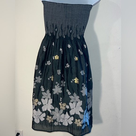 Floral Strapless Dress anthropology - Picture 4 of 5
